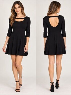 BB Dakota Black Cutout Fit & Flare Dress Size XS